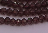 CRB720 15.5 inches 3*4mm faceted rondelle smoky quartz beads