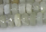 CRB810 15.5 inches 6*10mm faceted rondelle grey moonstone beads