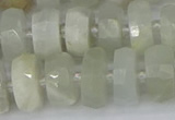 CRB811 15.5 inches 6*12mm faceted rondelle grey moonstone beads