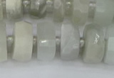 CRB812 15.5 inches 8*14mm faceted rondelle grey moonstone beads