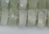 CRB813 15.5 inches 8*16mm faceted rondelle grey moonstone beads