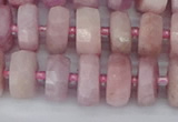 CRB826 15.5 inches 6*10mm faceted rondelle kunzite beads