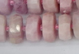 CRB830 15.5 inches 8*18mm faceted rondelle kunzite beads