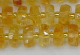 CRB842 15.5 inches 6*10mm faceted rondelle citrine beads