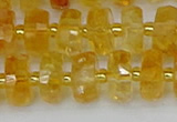 CRB843 15.5 inches 7*12mm faceted rondelle citrine beads