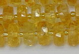 CRB844 15.5 inches 8*14mm faceted rondelle citrine beads