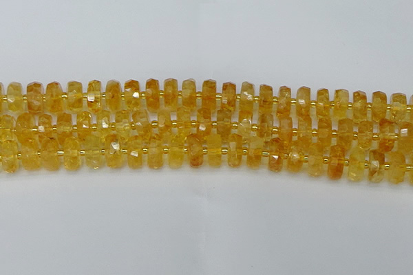 CRB844 15.5 inches 8*14mm faceted rondelle citrine beads