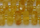 CRB846 15.5 inches 8*18mm faceted rondelle citrine beads