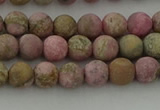 CRC1001 15.5 inches 6mm round matte rhodochrosite gemstone beads