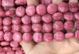 CRC1062 15.5 inches 14mm flat round rhodochrosite beads