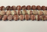 CRC1070 15.5 inches 20mm flat round rhodochrosite beads