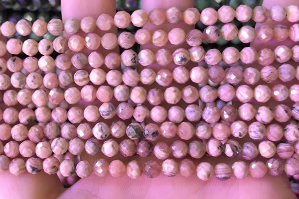 CRC1170 15.5 inches 5mm faceted round rhodochrosite gemstone beads