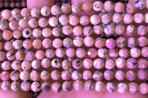 CRC1171 15.5 inches 6mm faceted round rhodochrosite gemstone beads