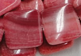 CRC15 16 inches 30*30mm square rhodochrosite beads wholesale