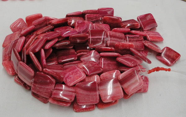 CRC15 16 inches 30*30mm square rhodochrosite beads wholesale