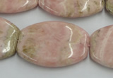 CRC157 15.5 inches 25*35mm flat drum Argentina rhodochrosite beads