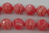 CRC404 15.5 inches 12mm faceted round synthetic rhodochrosite beads