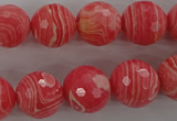 CRC405 15.5 inches 14mm faceted round synthetic rhodochrosite beads