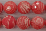 CRC406 15.5 inches 16mm faceted round synthetic rhodochrosite beads