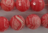 CRC407 15.5 inches 18mm faceted round synthetic rhodochrosite beads