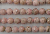 CRC451 15.5 inches 6mm faceted round Argentina rhodochrosite beads