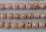 CRC452 15.5 inches 8mm faceted round Argentina rhodochrosite beads