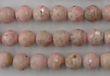 CRC453 15.5 inches 10mm faceted round Argentina rhodochrosite beads