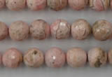 CRC455 15.5 inches 14mm faceted round Argentina rhodochrosite beads