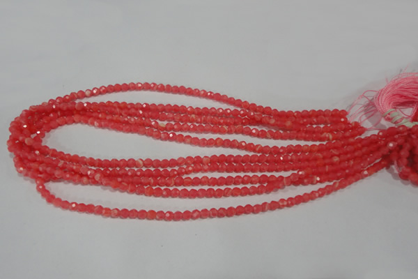 CRC510 15.5 inches 4mm faceted round synthetic rhodochrosite beads