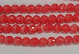 CRC511 15.5 inches 6mm faceted round synthetic rhodochrosite beads