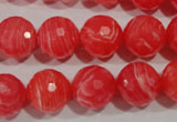 CRC515 15.5 inches 14mm faceted round synthetic rhodochrosite beads