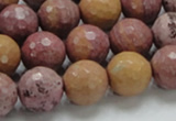 CRC61 15.5 inches 14mm faceted round rhodochrosite gemstone beads