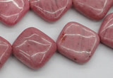 CRC685 15.5 inches 18*18mm diamond rhodochrosite beads wholesale