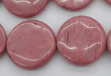 CRC694 15.5 inches 25mm flat round rhodochrosite beads wholesale