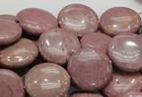 CRC73 15.5 inches 16mm flat round rhodochrosite gemstone beads