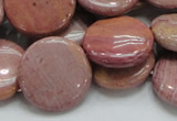 CRC74 15.5 inches 20mm flat round rhodochrosite gemstone beads