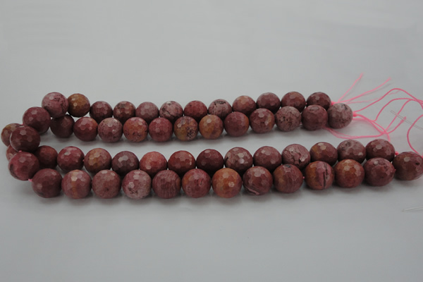 CRC805 15.5 inches 14mm faceted round Brazilian rhodochrosite beads