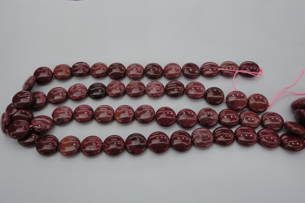 CRC815 15.5 inches 14mm flat round Brazilian rhodochrosite beads