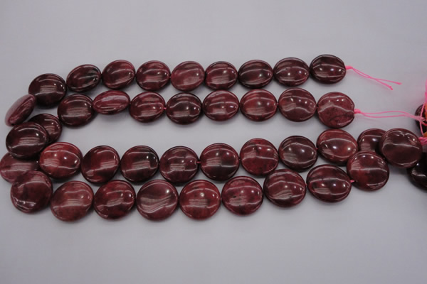 CRC817 15.5 inches 18mm flat round Brazilian rhodochrosite beads