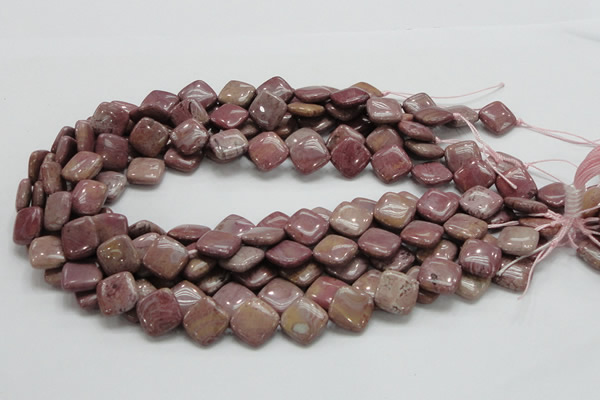 CRC85 15.5 inches 13*13mm diamond rhodochrosite gemstone beads