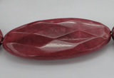 CRC862 15.5 inches 25*50mm faceted oval Brazilian rhodochrosite beads