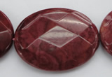 CRC863 15.5 inches 30*40mm faceted oval Brazilian rhodochrosite beads