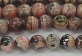 CRC902 15.5 inches 7mm round natural rhodochrosite beads