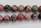 CRD02 15.5 inches 8mm round natural rhodonite gemstone beads