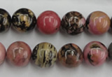 CRD04 15.5 inches 12mm round natural rhodonite gemstone beads