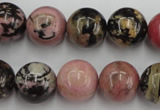 CRD05 15.5 inches 14mm round natural rhodonite gemstone beads