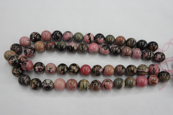 CRD05 15.5 inches 14mm round natural rhodonite gemstone beads