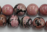 CRD06 15.5 inches 16mm round natural rhodonite gemstone beads