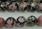 CRD17 15.5 inches 16mm faceted round rhodonite gemstone beads