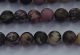 CRD23 15.5 inches 4mm round matte rhodonite beads wholesale